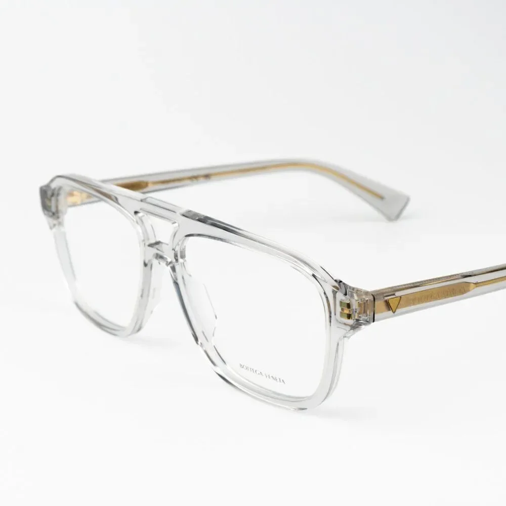 NEW Bottega Veneta BV1294O 004 Grey Pilot Women Eyeglasses